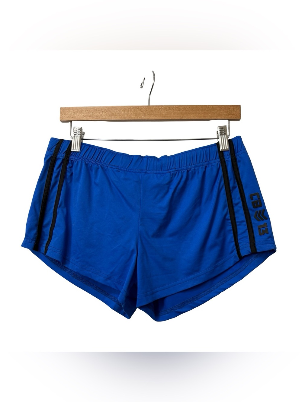 Cellblock 13 Royal Blue Striped Pull on Booty Shorts bulge-enhancing Pouch Small